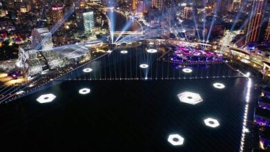 2022台灣燈會在高雄，大年初一衛武營、愛河正式點燈。（高市府提供／謝佳潾屏東傳真）