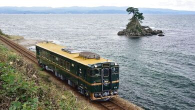 奔馳於富山縣境內的觀光列車「Belles montagnes et mer」。　圖：J&T CONETENTS／提供