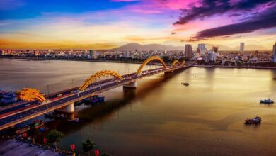 越南峴港-跨越瀚江的多跨式龍橋。　圖：喜鴻假期／提供