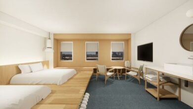 雀客旅館東京上野－雙床房設計圖，客房揉合日系簡約調性。　圖：敦謙國際／提供